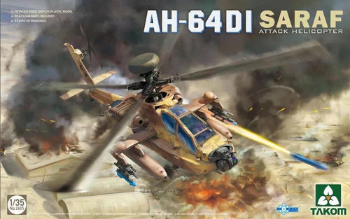 Takom 2605 1/35 AH-64 DI Saraf Israeli Attack Helicopter Model Kit