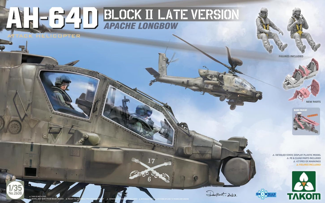 Takom 2608 1/35 AH-64D Block II Late Version Apache Model Helicopter Kit