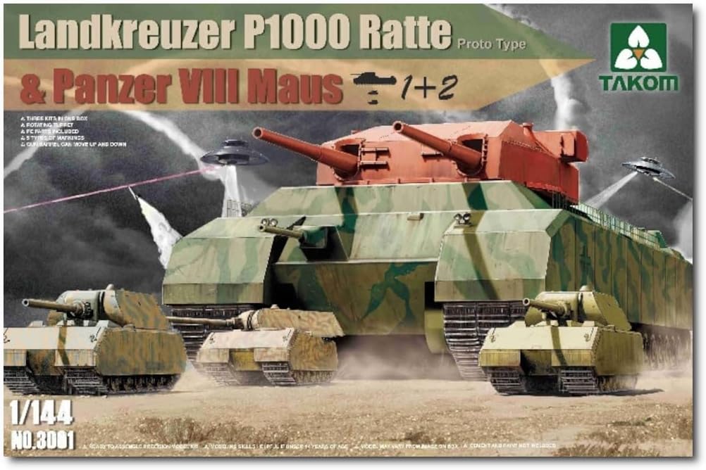 Takom 3001 1/144 WWII German Heavy Battle Tanks Model Kit