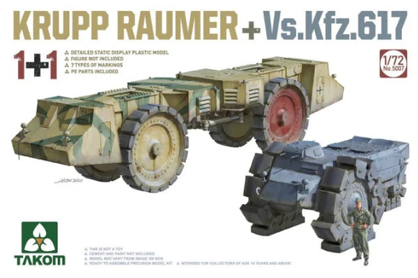 Takom 5007 1/72 Krupp Raumer + VS.KFZ.617 Model Kit
