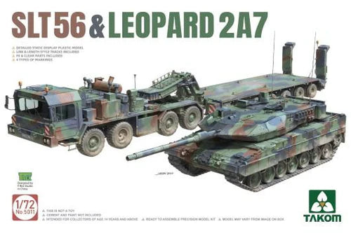 Takom 5011 1/72 SLT56 Tank Transporter & Leopard Tank Model Kit