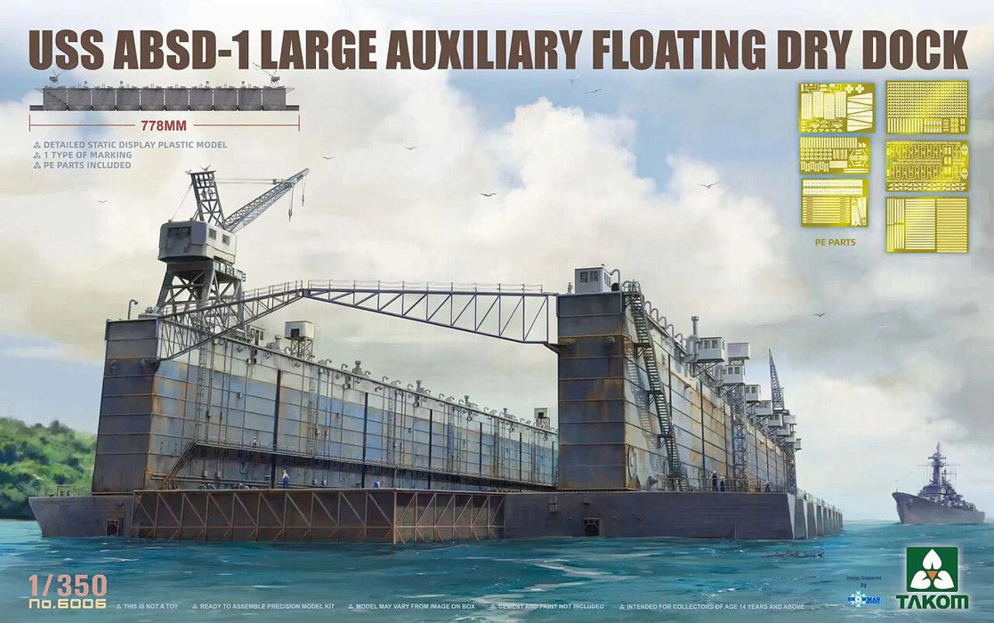 Takom 6006 1/350 USS ABSD-1 Large Auxiliary Floating Dry Dock Model Kit