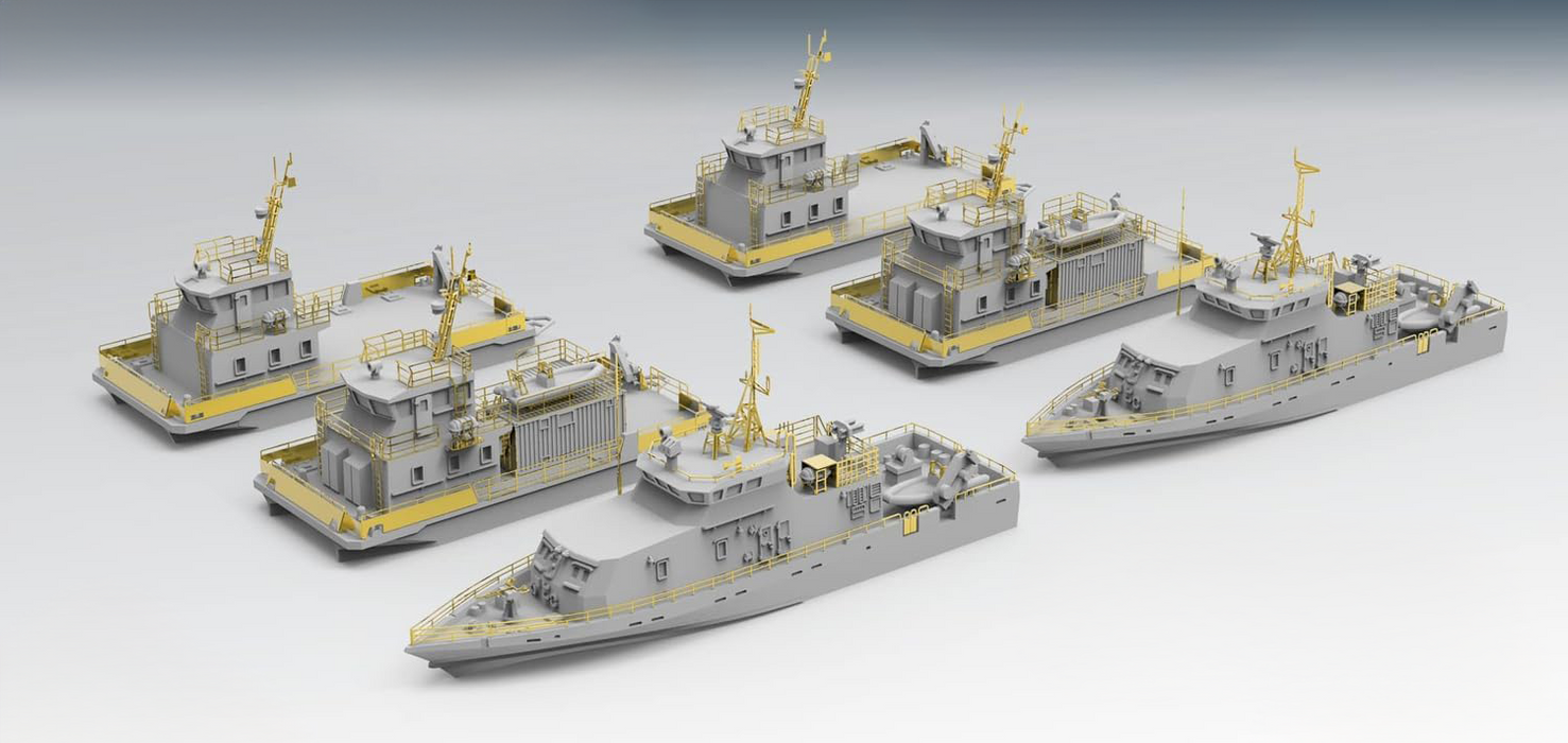Takom 6014 1/350 Multifunctional & Anti Sabotage Boat Model Kit (Includes 6 Ships)