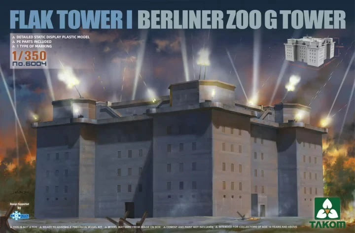 Takom SP-6004 1/350 Flak Tower I Berliner Zoo G Tower Model Kit