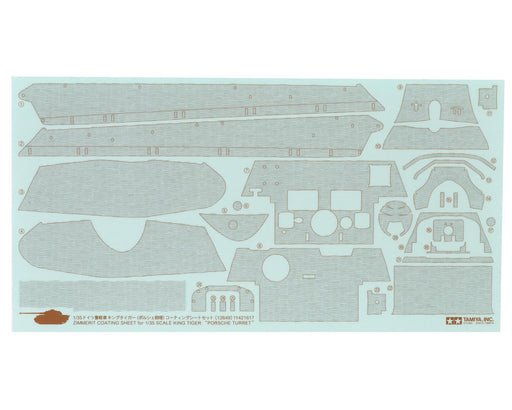 Tamiya 12649 Tamiya 1/35 German King Tiger Porsche Turret Tank Zimmerit Coating Sheet