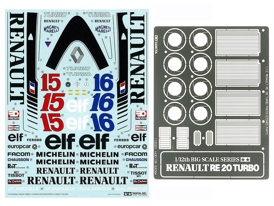 Tamiya 12033 1/12 Renault RE-20 Turbo Model Kit