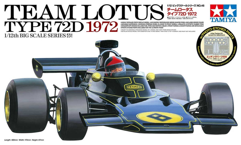 Tamiya 12046 1/12 Team Lotus 72D Fittipaldi Model Kit