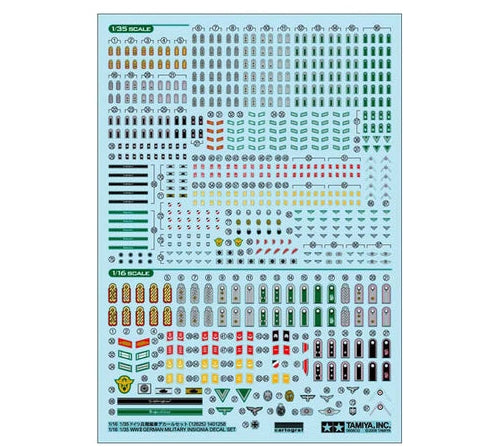 Tamiya 12625 1/35 & 1/16 WWII German Military Insignia Decal Set