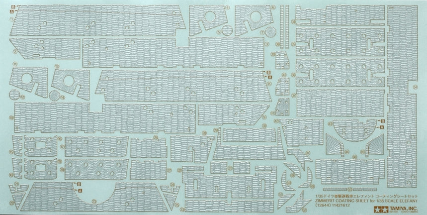 Tamiya 12644 1/35 Zimmerit Coating Sheet Fits Tank Destroyer Elefant