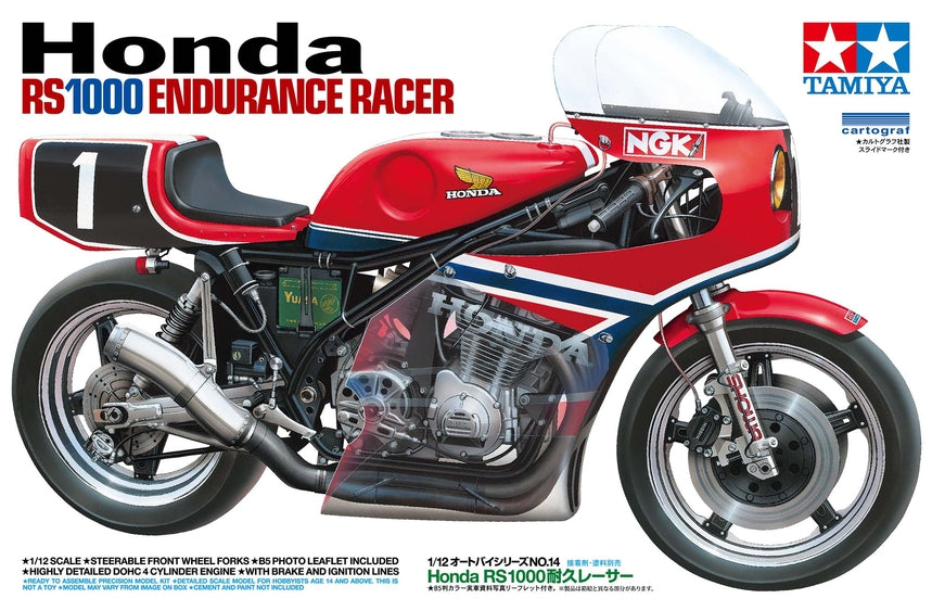 Tamiya 14014 1/12 Honda RS1000 Endurance Racer Model Motorcycle Kit