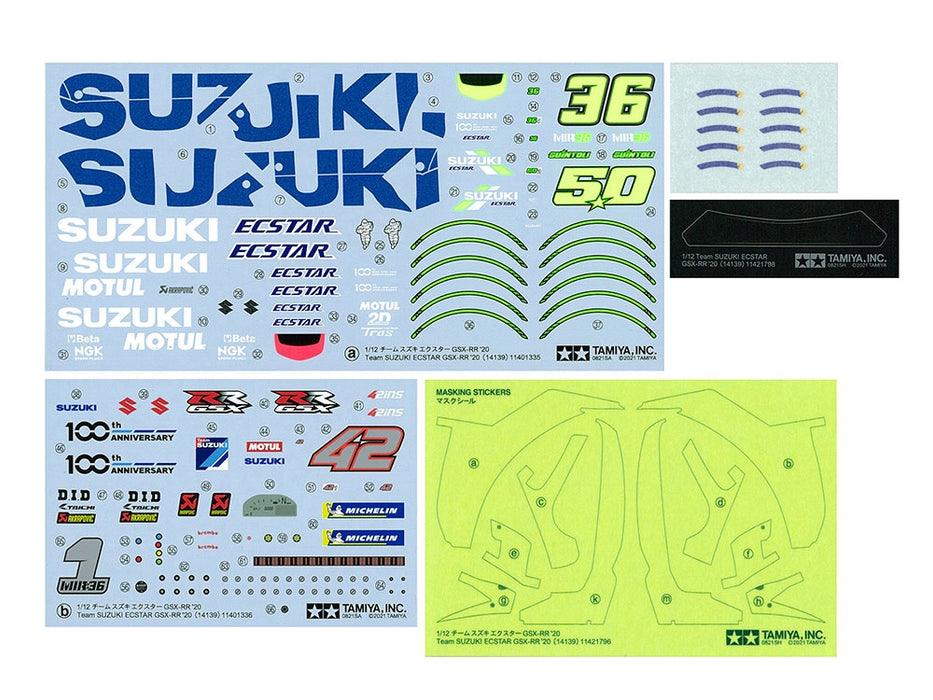 Tamiya 14139 1/12 Team Suzuki ECSTAR GSX-RR '20 Motorcycle Kit