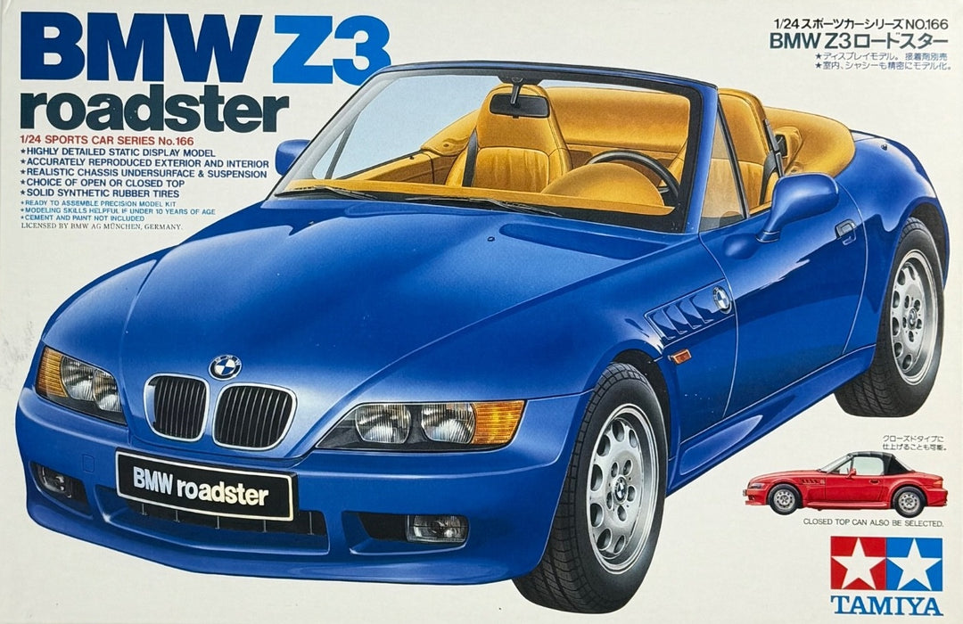 Tamiya 24166 1/24 BMW Z3 Roadster Model Car Kit