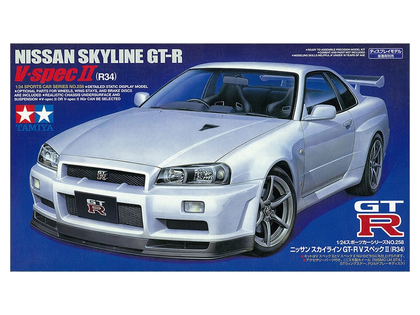 Tamiya 24258 1/24 Nissan Skyline GT-R R34 Model Kit — White Rose Hobbies