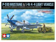 Tamiya 25205 1/48 US NA P-51D Mustang Plane with 4x4 Light Vehicle Kit