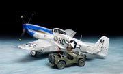 Tamiya 25205 1/48 US NA P-51D Mustang Plane with 4x4 Light Vehicle Kit