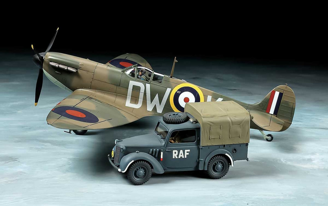 Tamiya 25211 1/48 Spitfire Mk.I Plane & RAF Light Utility Car Model Kit