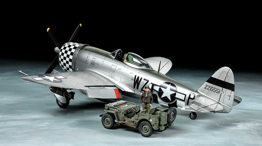 Tamiya 25214 1/48 P-47D Thunderbolt Plane & Jeep Model Kit