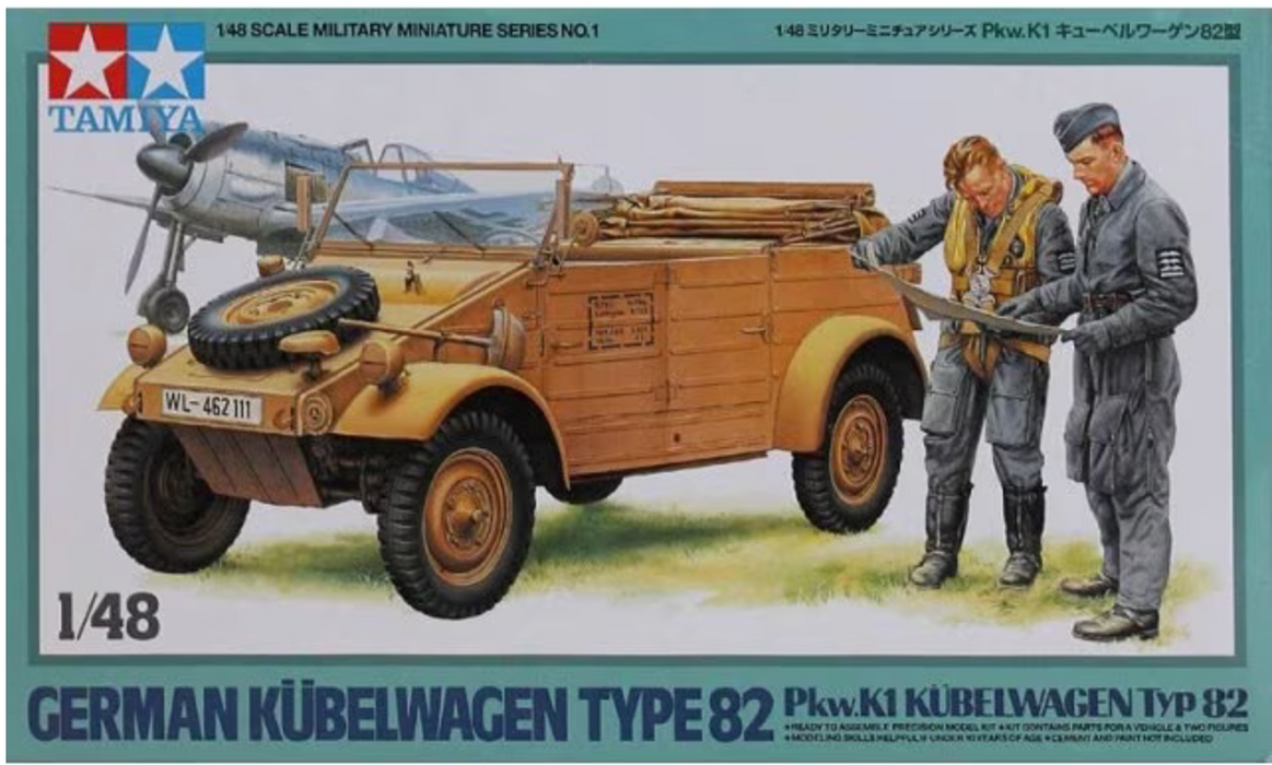 Tamiya 32501 1/48 German Kübelwagen Type 82 Pkw.K1 Plastic Model Kit