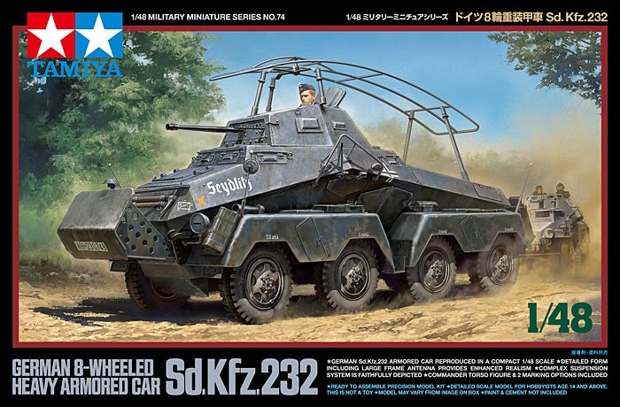 Tamiya 32574 1/48 German 8-Wheeled Heavy Armored Car Sd.Kfz.232 Model Kit