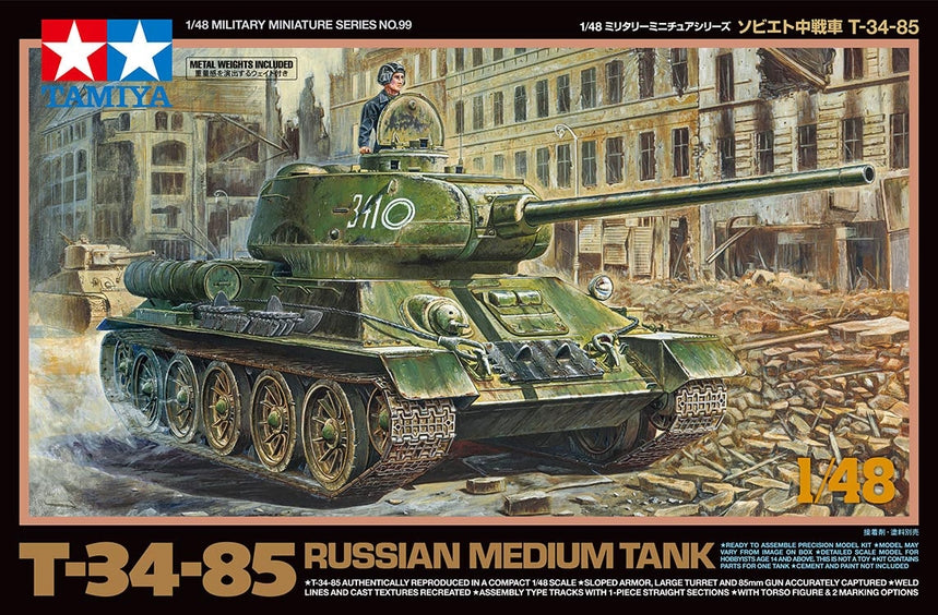 Tamiya 32599 1/48 Russian Medium Tank T34/85 Model Kit