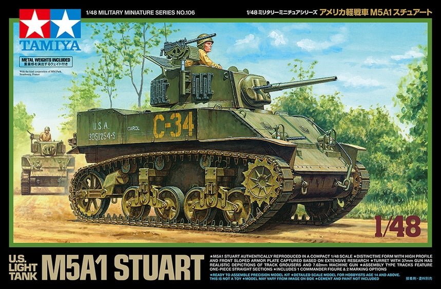 Tamiya 32606 1/48 U.S. Light Tank M5A1 Stuart Model Kit