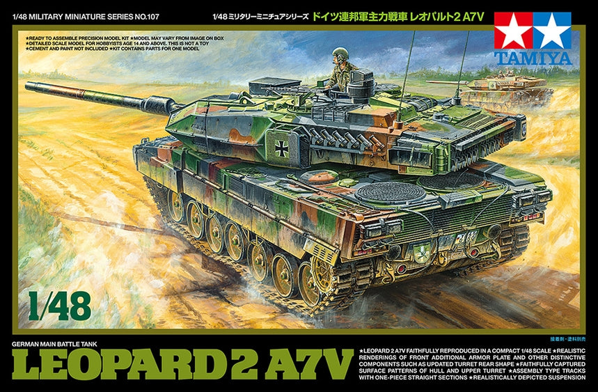 Tamiya 32607 1/48 German Leopard 2 A7V Main Battle Tank Model Kit