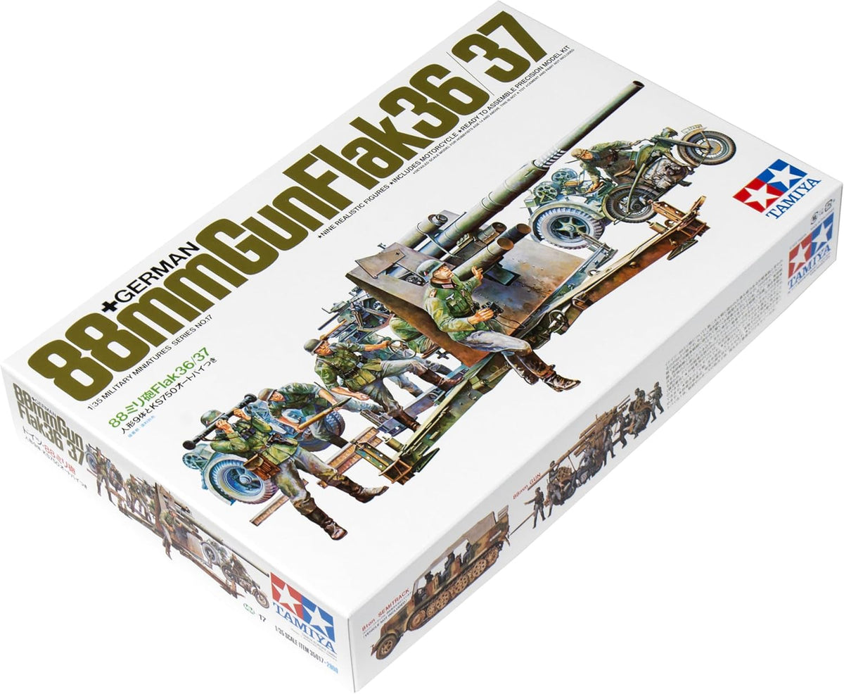 Tamiya 35017 1/35 German 88mm Gun Flak 36.37 Model Kit — White Rose Hobbies