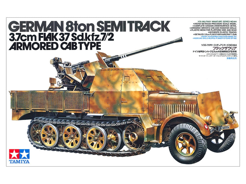 Tamiya 35144 1/35 German Flak 37 SD.KFZ.7/2 Anti-Aircraft Cannon Model Kit