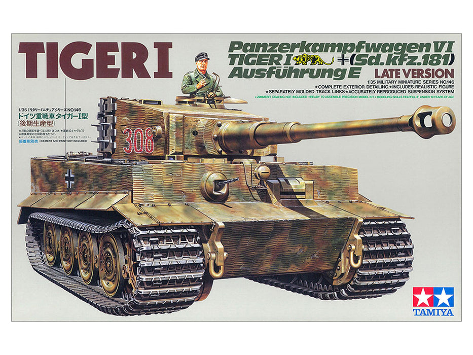 Tamiya 35146 1/35 German Heavy Tiger I Late Version Model Tank Kit
