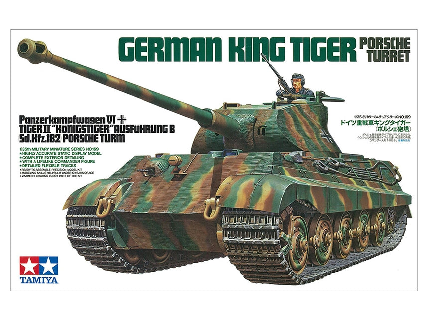 Tamiya 35169 1/35 German King Tiger Porsche Turret Model Tank Kit