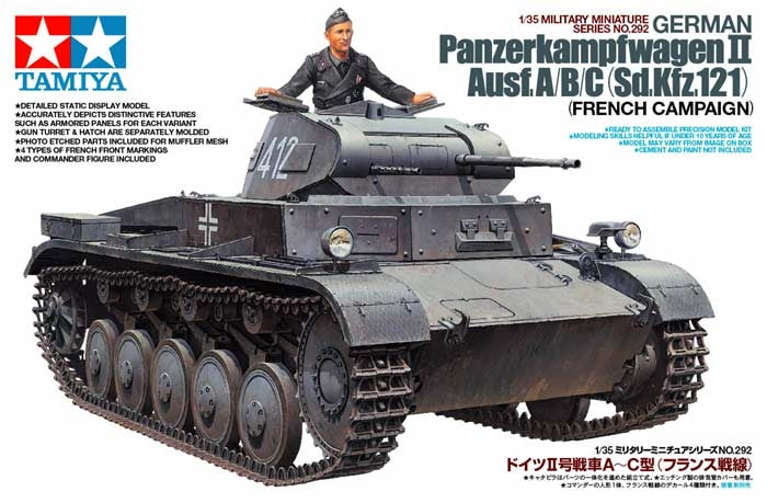 Tamiya 35292 1/35 German Panzerkampfwagen II Ausf.A/B/C Model Tank Kit