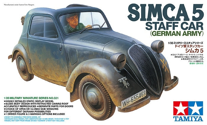 Tamiya 35321 1/35 Simca 5 Staff Car (German Army) Plastic Model Kit