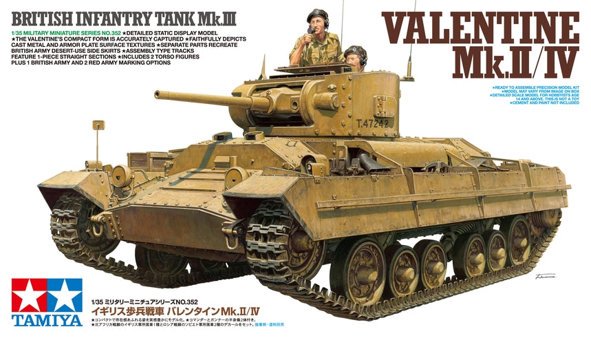 Tamiya 35352 1/35 British Infantry Tank Mk.III Valentine Mk.II/IV Model Kit