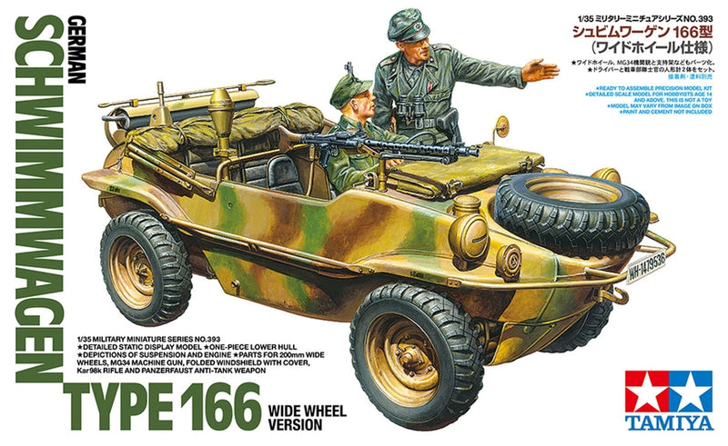 Tamiya 35393 1/35 German Schwimmwagen Type 166 (Wide Wheel Version) Model Kit