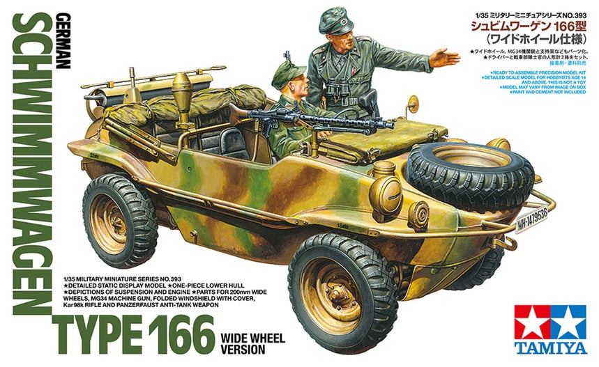 Tamiya 35393 1/35 German Schwimmwagen Type 166 (Wide Wheel Version) Model Kit