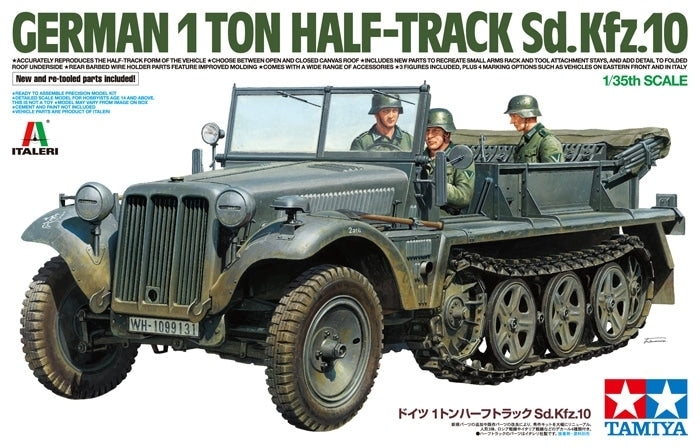 Tamiya 37016 1/35 German 1 Ton Half-Track Sd.Kfz. 10 Ausf. B Model Kit