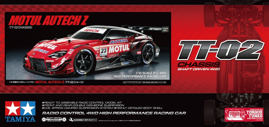 Tamiya 58735-A 1/10 RC Motul Autech Z Touring Car 4WD On-Road TT-02 Kit