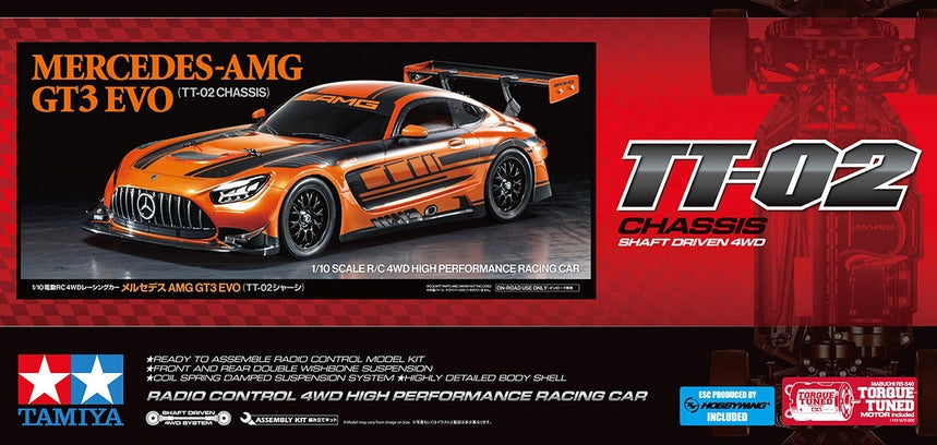 Tamiya 58750 Mercedes-AMG GT3 EVO 1/10 Touring Car 4WD On-Road TT-02 Kit
