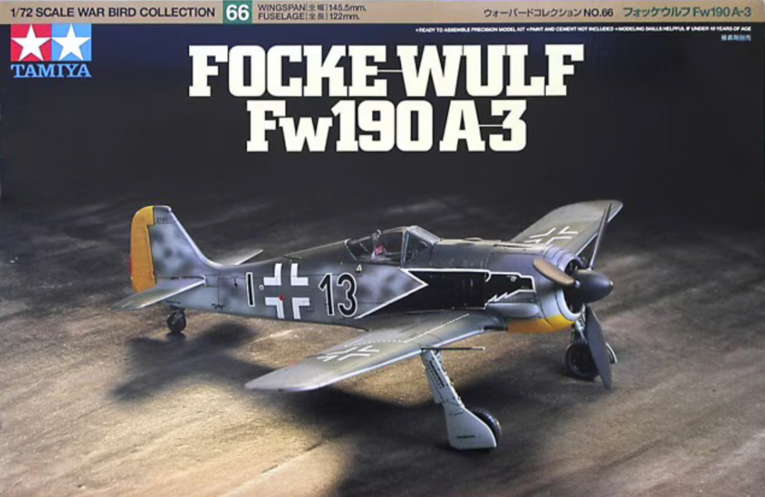 Tamiya 60766 1/72 Focke Wolf 190 A-3 Model Plane Kit