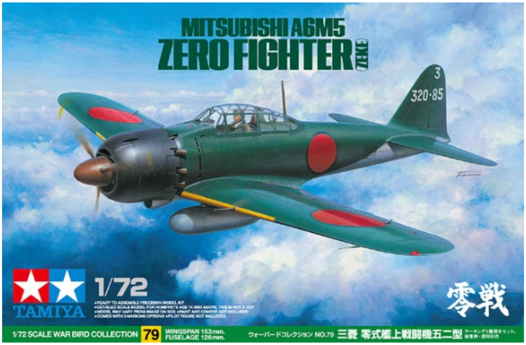 Tamiya 60779 1/72 Mitsubishi A6M5 (ZEKE) Model Aircraft Kit