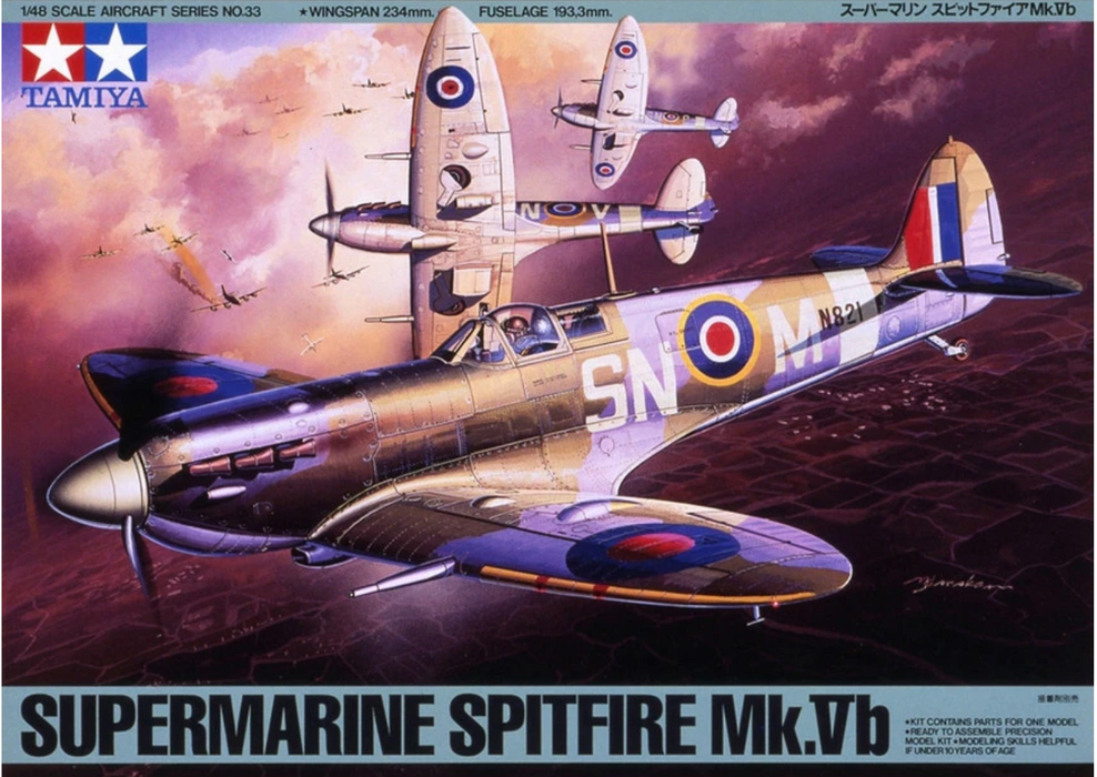 Tamiya 61033 1/48 Supermarine Spitfire Mk.Vb Model Aircraft Kit