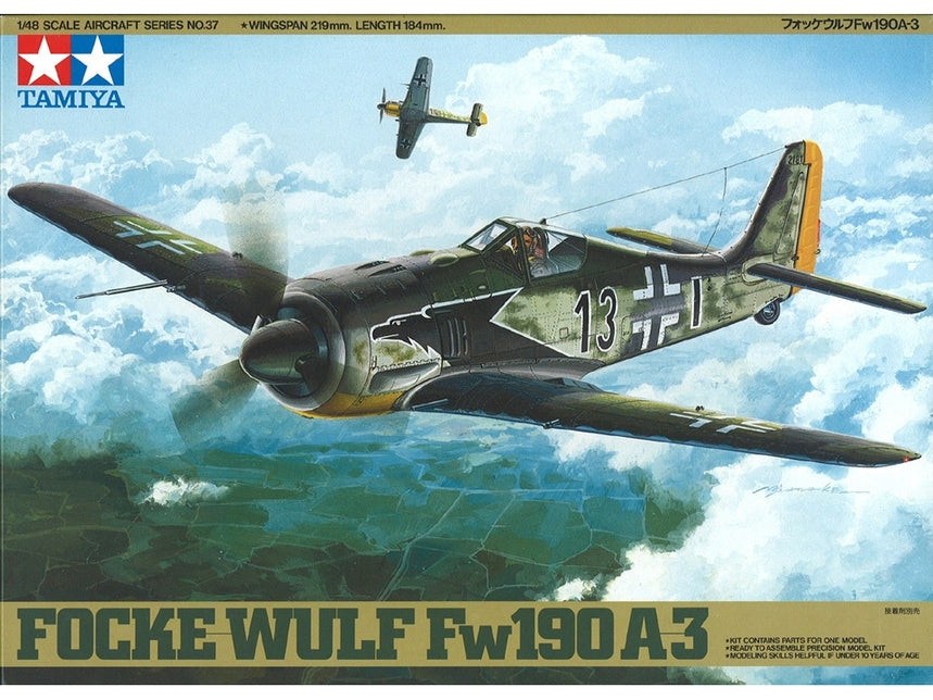 Tamiya 61037 1/48 Focke Wulf FW-190A-3 Model Aircraft Kit