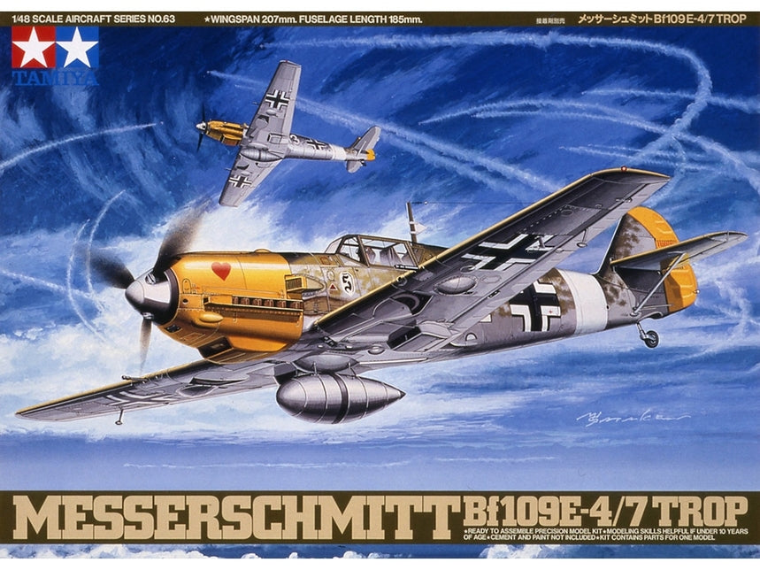 Tamiya 61063 1/48 Messerschmitt Bf109E-4/7 Tropical Model Aircraft Kit