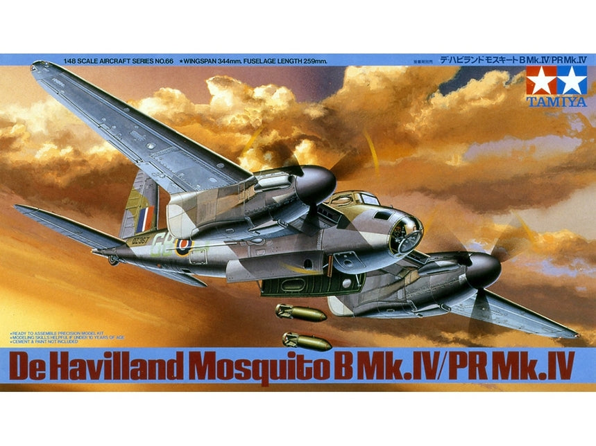 Tamiya 61066 1/48 De Havilland Mosquito B Mk.IV/PR Mk.IV Model Plane Kit