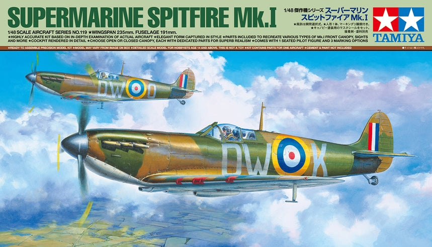 Tamiya 61119 1/48 Supermarine Spitfire Mk.I Model Aircraft Kit