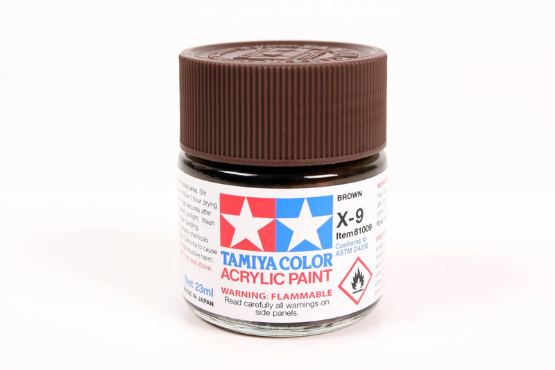 Tamiya 81009 Acrylic X-9 Gloss Brown 23ml (3/4oz)
