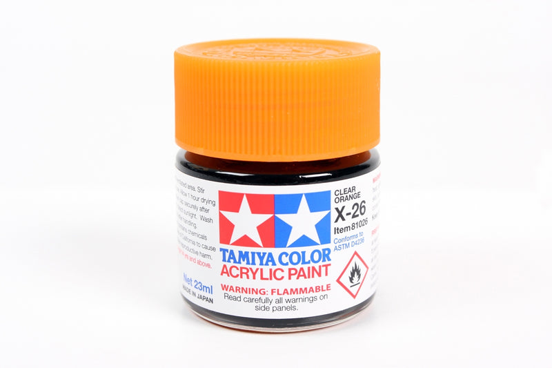 Tamiya 81026 Acrylic Model Paint X-26 Gloss Clear Orange 23ml (3/4oz)
