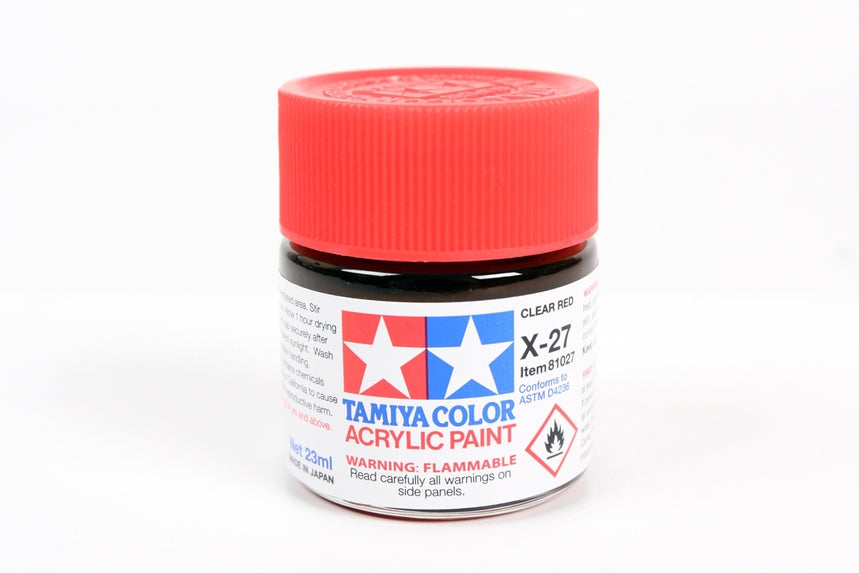 Tamiya 81027 Acrylic Model Paint X-27 Gloss Clear Red 23ml (3/4oz)