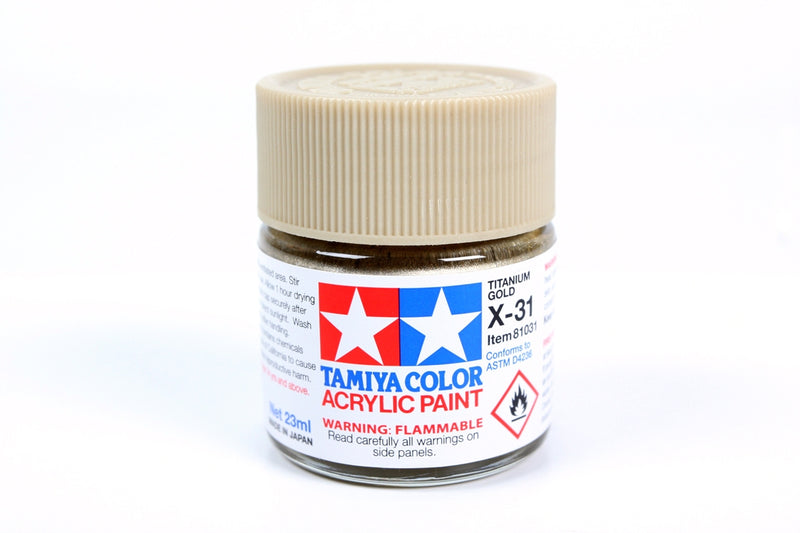 Tamiya 81031 Acrylic Model Paint X-31 Gloss Titanium Gold 23ml (3/4oz)