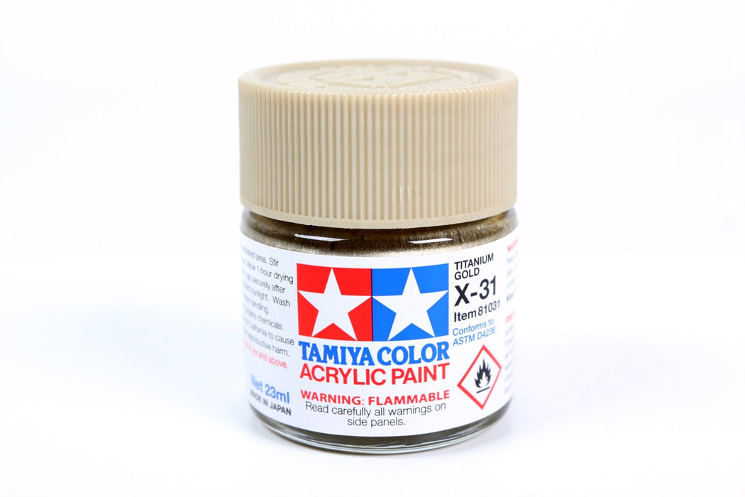 Tamiya 81031 Acrylic Model Paint X-31 Gloss Titanium Gold 23ml (3/4oz)